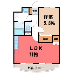 宇都宮駅 徒歩45分 2階の物件間取画像